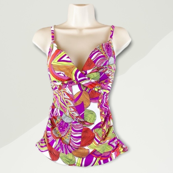 LAUREN Ralph Lauren Side Ruched Tankini Top - Picture 6 of 6